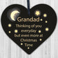 GRANDAD Memorial Christmas Bauble Wooden Heart Plaque Xmas Decoration Sign Gift