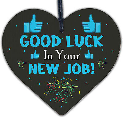 Colleague Leaving Gift Good Luck New Job Wooden Heart Plaque Friendship Gift