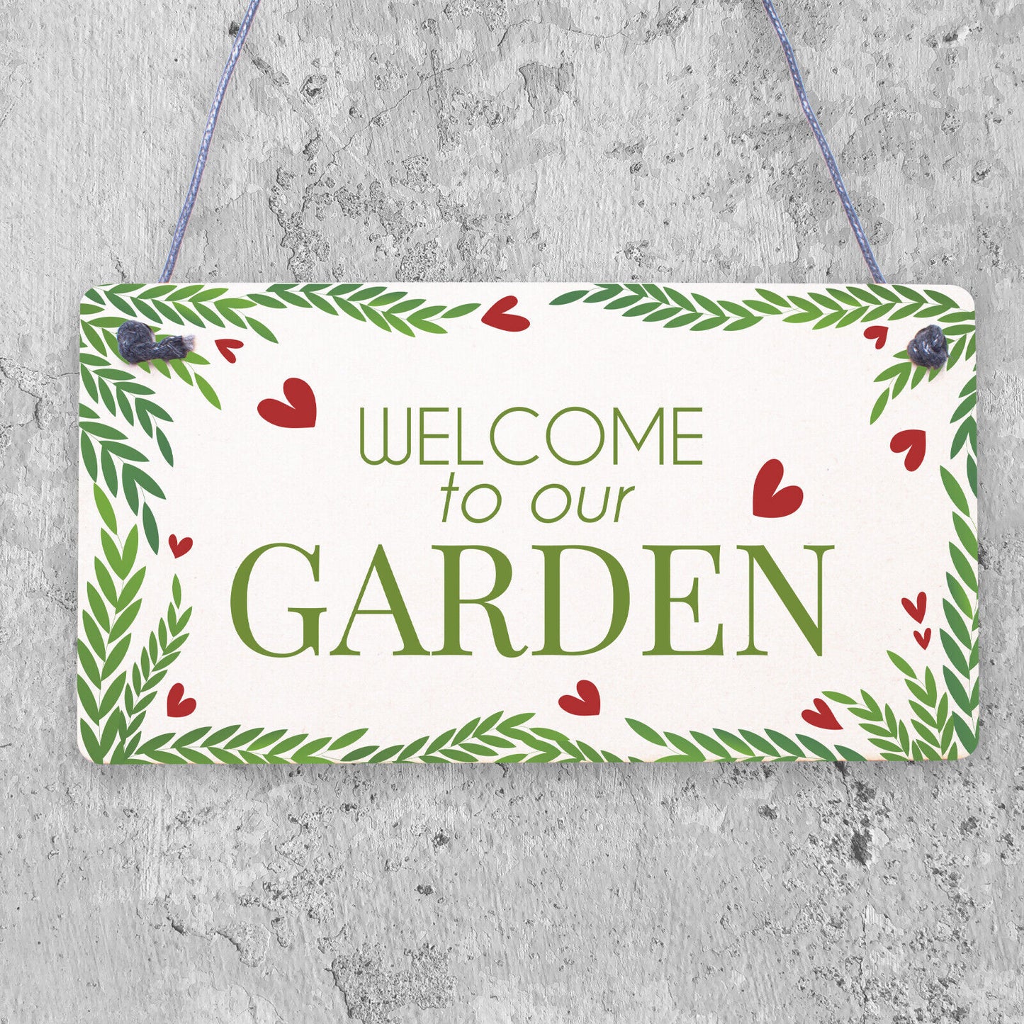 Welcome To Our Garden Novelty Shabby Chic Garden Shed Summer House Sign Gift