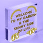 Welcome To My Garden Plaque Outdoor Shed Sign Novelty Chic Decor Friendship Gift