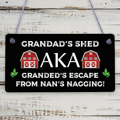 Funny Shed Sign For Grandad Hanging Garden Man Cave Sign Fathers Day Gift