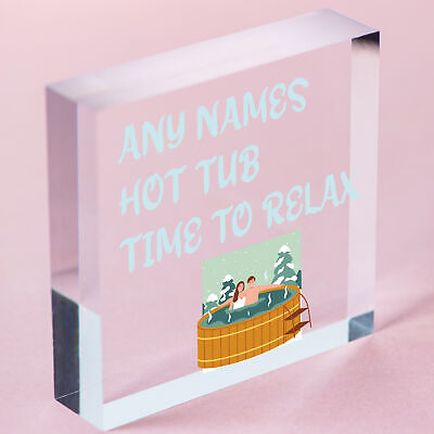 Hot Tub Hanging Sign Novelty Garden Plaque Shed Pool Party Sign Relax Sign