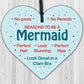 Reasons To Be A Mermaid Novelty Wooden Hanging Heart Shabby Chic Friendship Gift