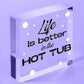 Novelty Hot Tub Sign Garden Decor Hanging Wall Shed Outdoor Plaque Pool Party