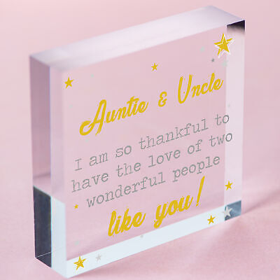 Auntie Gifts For Uncle Thank You Wooden Heart Plaque Chic Sign Birthday Presents