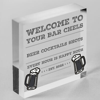 FUNNY PERSONALISED Bar Sign Hanging Man Cave Shed Garage Home Pub Sign