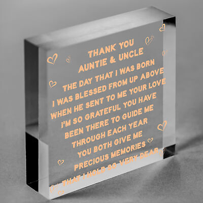 Auntie And Uncle Gifts For Christmas Wooden Heart Aunt Uncle Gifts THANK YOU