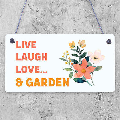 Live Love Laugh Hanging Garden Sign Novelty Plaque For Garden Shed Home Decor