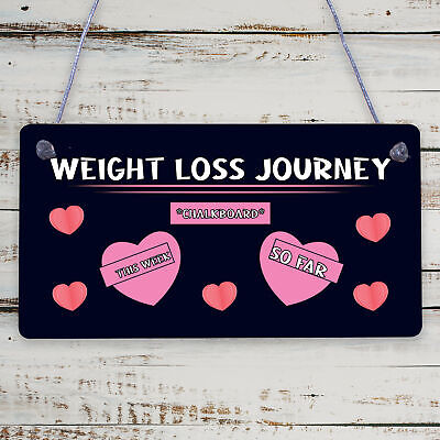 Weight Loss Tracker Chalkboard Journey Hanging Plaque Gift Slimming World Sign