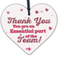 THANK YOU Gifts For Colleagues Employee Wooden Heart Plaque Office Work Gifts