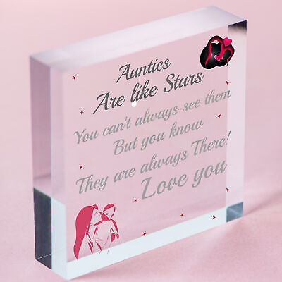 Sister Auntie Aunt Aunty Wood Heart Plaque Sign Birthday Thank You Keepsake Gift