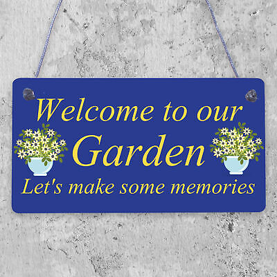 Welcome To Our Garden Sign Hanging Wall Door Sign Friendship Gift Home Gift