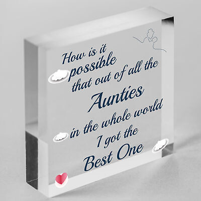 Auntie Gifts For Birthday Christmas Wooden Heart Auntie Decoration Card Plaque