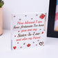 Sister In Law Gift Wooden Heart Chic Plaque Keepsake Birthday Gift Thank You