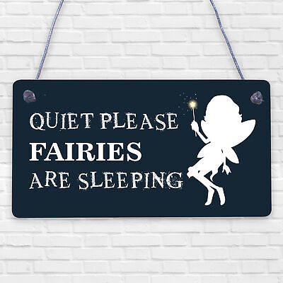 Quiet Please Novelty Hanging Plaque Fairy Sign Garden Shed Mum Decor Gift Plaque