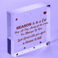 Reasons To Be A Cat Novelty Wooden Hanging Heart Shabby Chic Friendship Gift