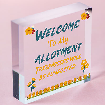 Welcome To My Allotment Garden Sign Outdoor Plaque Gift Dad Grandad Grandma