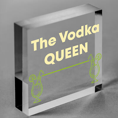 Vodka Queen Funny Alcohol Friendship Gift Birthday Home Bar Hanging Wall Sign