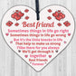 Best Friends Forever Friendship Hanging Heart Special Love Gift BFF Sign Present