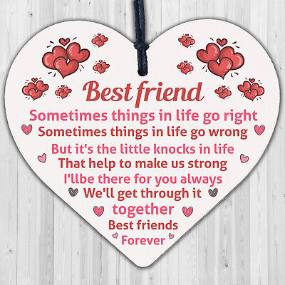 Best Friends Forever Friendship Hanging Heart Special Love Gift BFF Sign Present