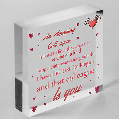 Colleague Leaving Gifts Thank You Gift Plaque Wooden Heart Sign Christmas Gift