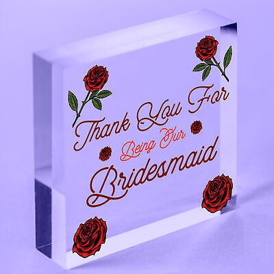 Thank You For Being Our Bridesmaid Engraved Heart Wedding Gift Friendship Gift