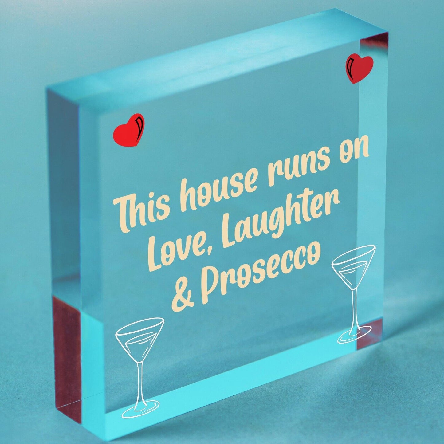 Fun Laughter Prosecco Kitchen Plaque Alcohol Home Bar Sign Friend Gift For Women