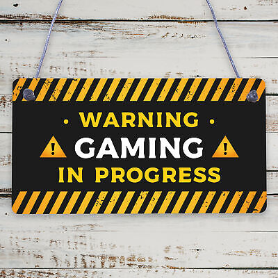 WARNING Gaming Door Sign Gamer Gifts Gamer Accessories Gamer Wall Art Decor