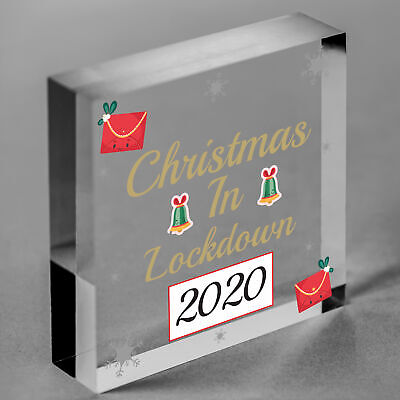 2020 Christmas Lockdown Mirror Acrylic Bauble Tree Decoration Gift Keepsake