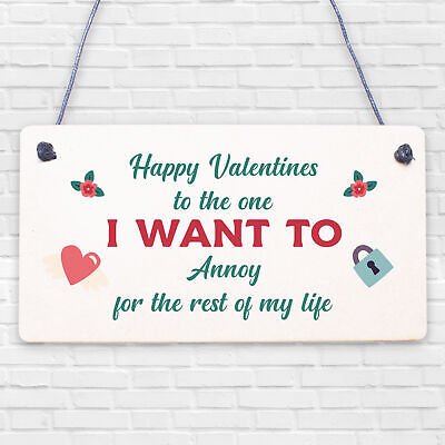 Quirky Valentines Day Plaque For Him Her Funny Husband Wife Boyfriend