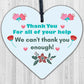 Thank You For Your Help Gift For Teacher Nurse Volunteer Carer Wooden Heart