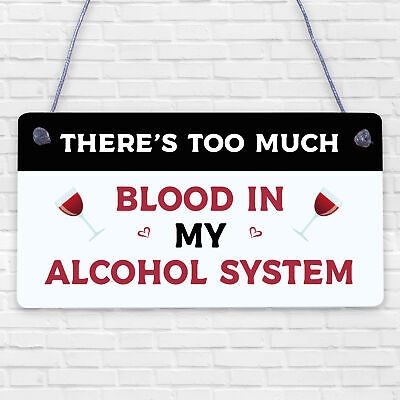 Alcohol System Funny Alcohol Man Cave Bar Pub Hanging Plaque Friend Beer Sign