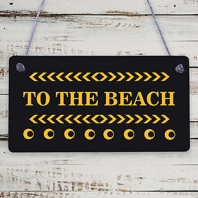 To The Beach Arrow Nautical Seaside Marine Theme Hanging Plaque Sand Gift Sign