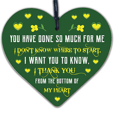 Thank You From The Bottom Of My Heart Wooden Hanging Plaque Friendship Thank You