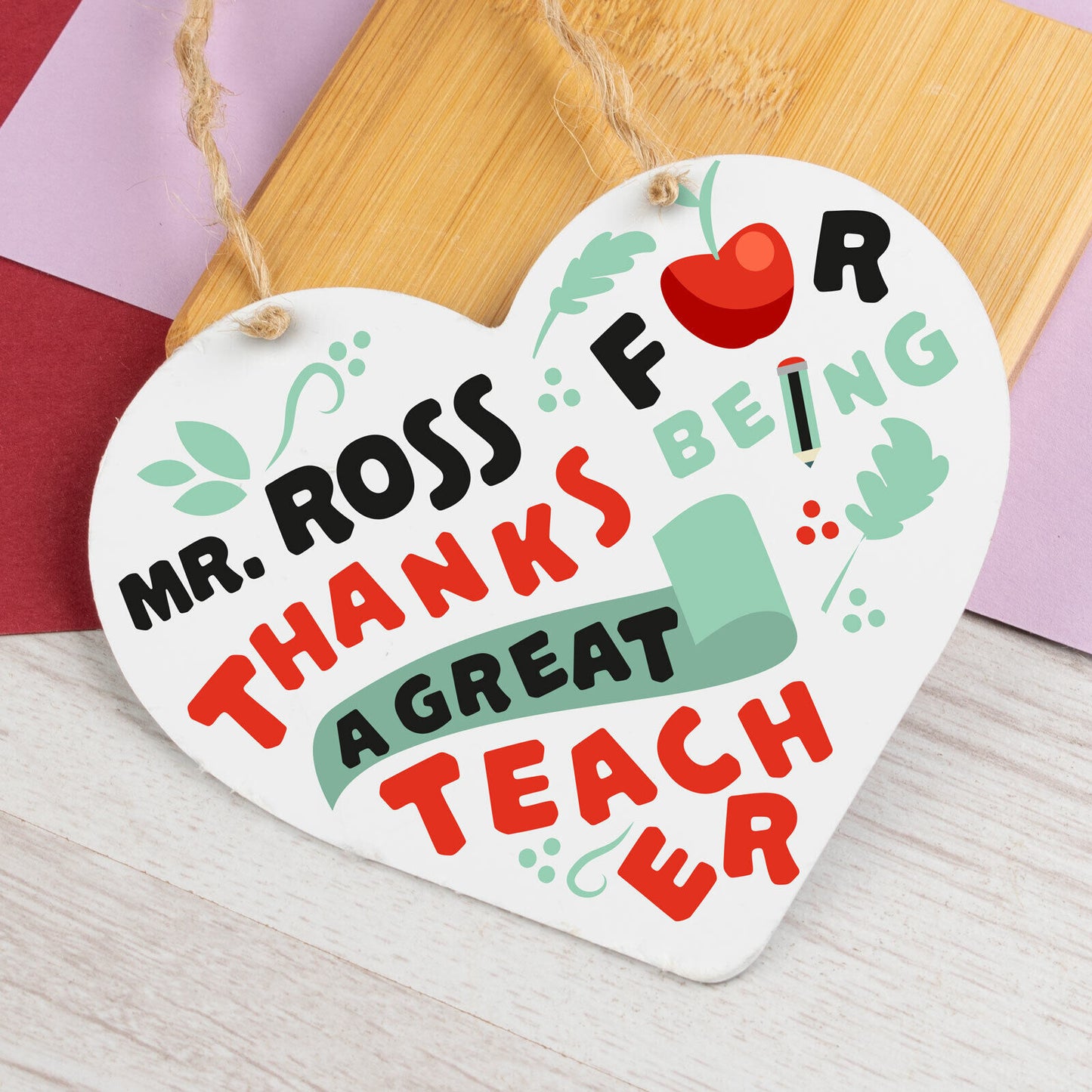 Personalised Thank You Gift for Nursery Teacher Leaving Friendship Hanging Sign