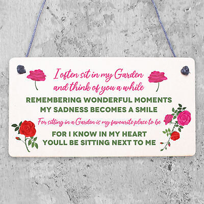 Garden Plaque Hanging Shed Sign Mum Nan Grandad Memorial Family Gift Keepsake