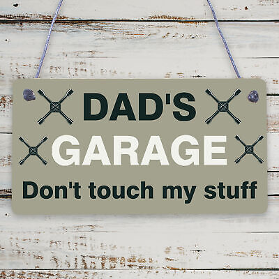 Dads Garage Sign Hanging Plaque Funny Gift For Dad Birthday Fathers Day