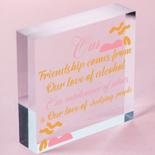 Alcohol Friendship Gift Wooden Heart Plaque Funny Best Friend Christmas Gifts