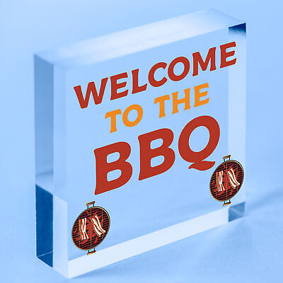 Welcome To The BBQ Sign Engraved Garden Signs And Plaques Man Cave Shed Sign