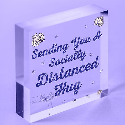 Socially Distanced Hug Gift Engraved Heart Special Gift For Friend Lockdown