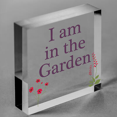 I Am In The Garden Sign Hanging Door Sign Wood Heart Garden Shed Sign