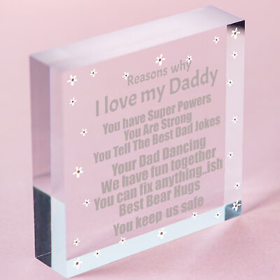 Dad Daddy Gifts For Birthday Christmas From Son Daughter Acrylic Heart Love Sign