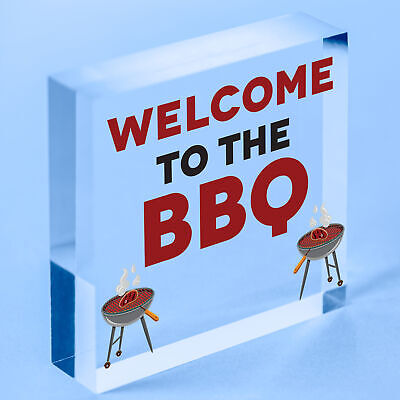 Welcome To The BBQ Sign Engraved Garden Signs And Plaques Man Cave Shed Sign