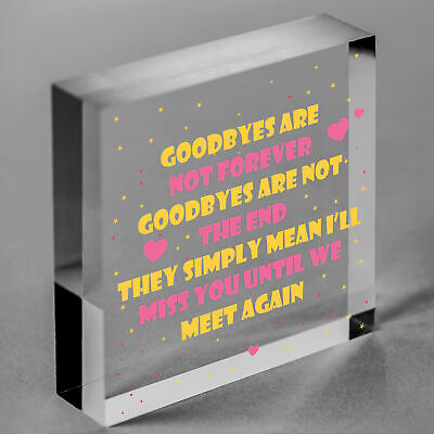 Goodbyes Are Not Forever Wooden Hanging Memorial Heart Plaque Heaven Gift Sign