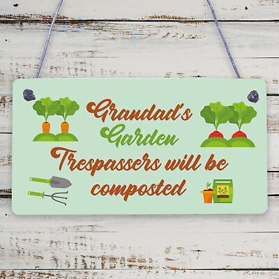 Grandad's Garden Plaque Garden Shed Summer House Sign Fathers Day Gift For Him