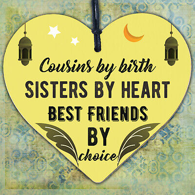 Cousin Keepsake Gift For Christmas Birthday Heart Best Friend Sister Plaques