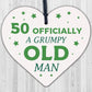 Rude 50th Birthday Funny Wooden Heart Birthday Gift For Dad Uncle Gift For Him