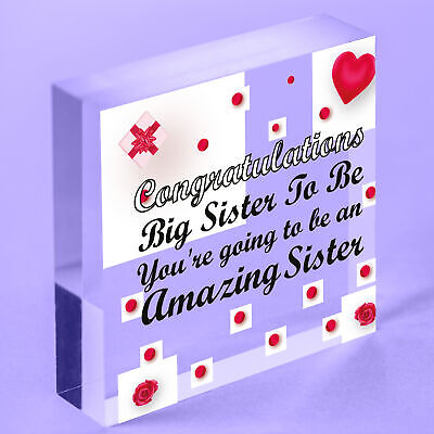 Big Sister To Be Gifts Congratulations Wooden Heart Mummy To Be Gift For Sister