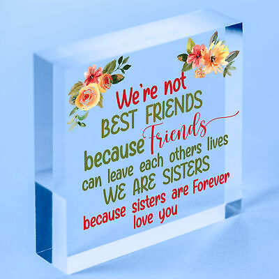 Thank You Sisters Friendship Plaques Wooden Heart Christmas Best Friend Gifts