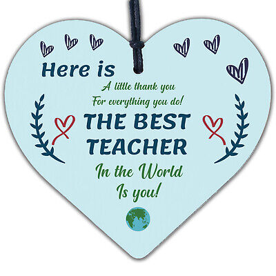 Best Teacher Gifts End of Year Term Thank You Gifts Engraved Wood Heart Present